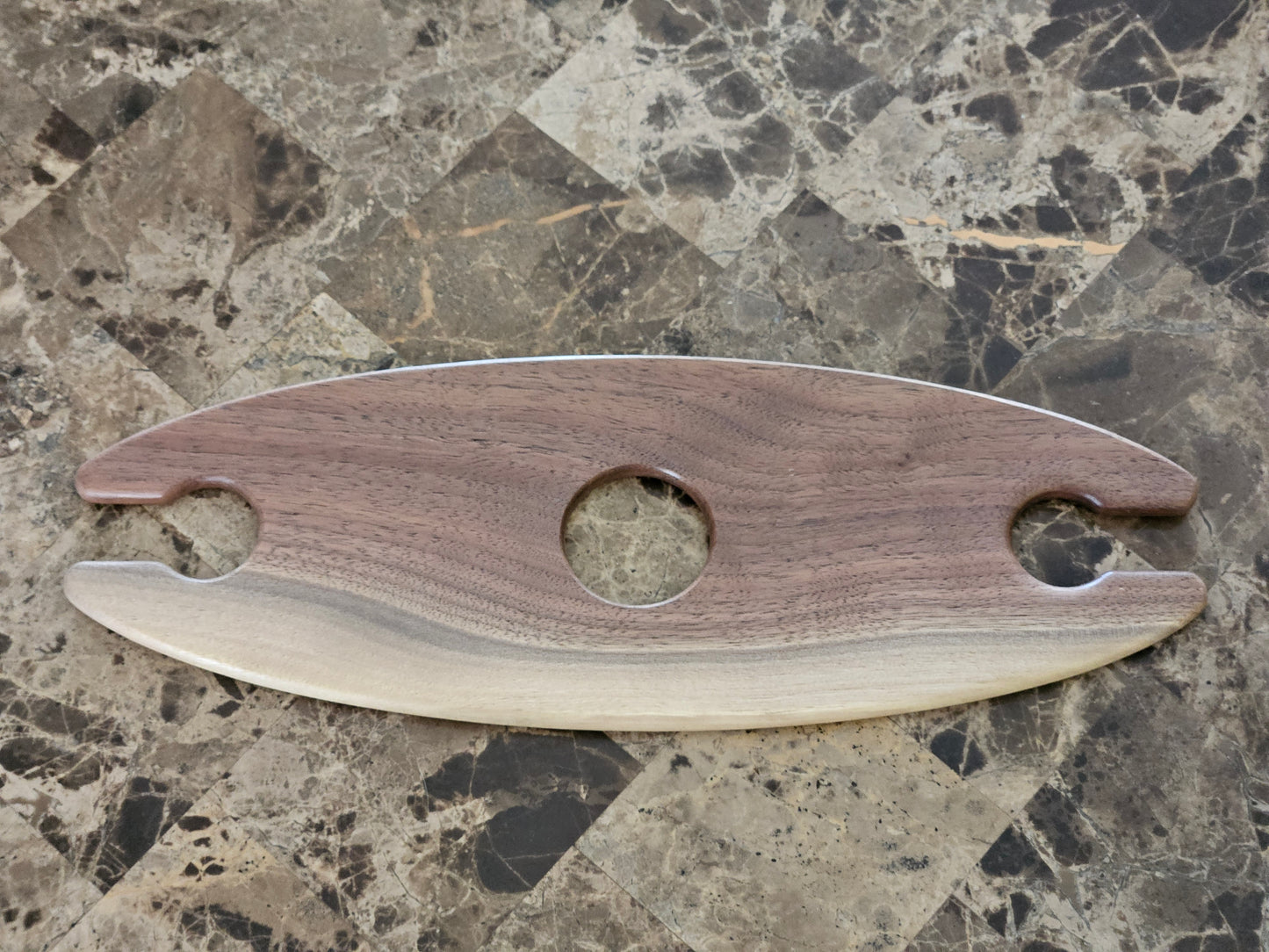 Solid Walnut Wine Caddy – Two-Glass Bottle Holder